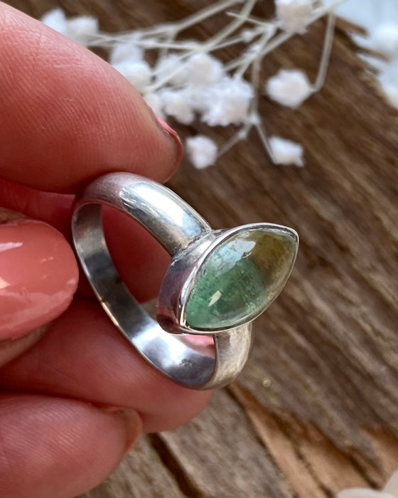 Sterling Silver Yellow and Green Fluorite Ring