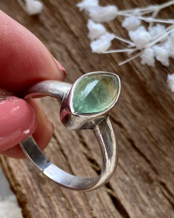 Sterling Silver Yellow and Green Fluorite Ring