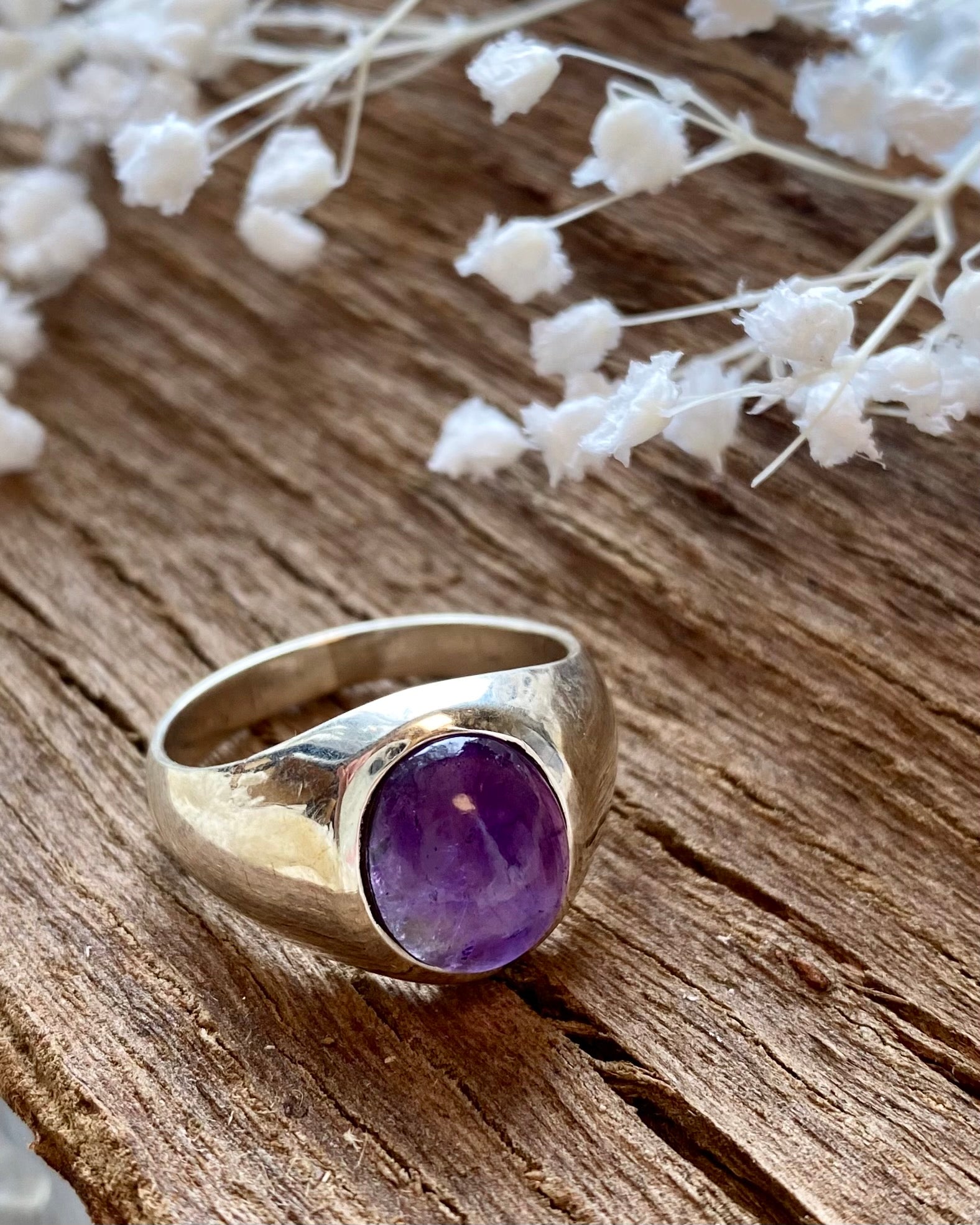 silver amethyst ring