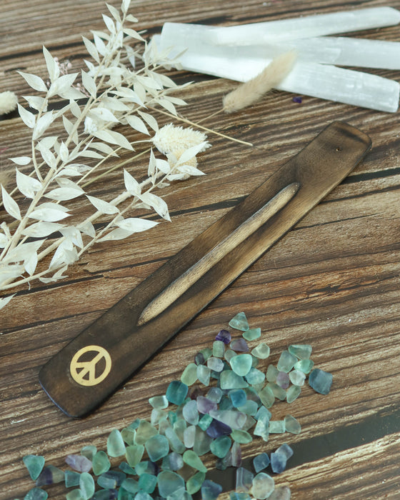 Wooden Incense Holder - Peace