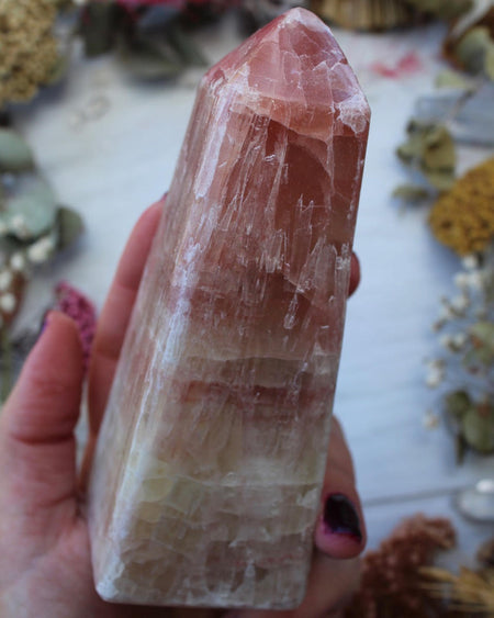 rose calcite point