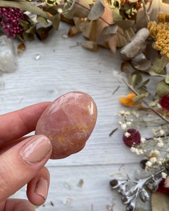 Rose Quartz Palm Stone