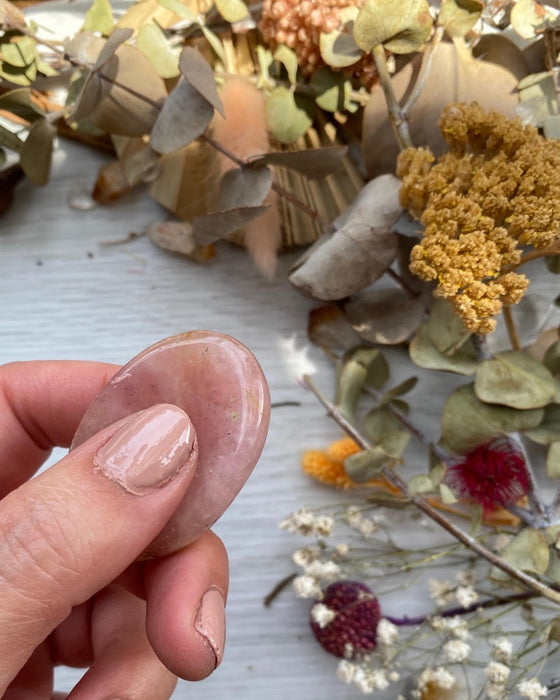 Rose Quartz Palm Stone