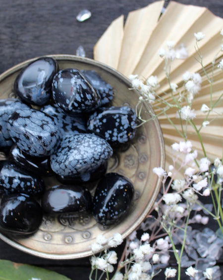 snowflake obsidian tumbled