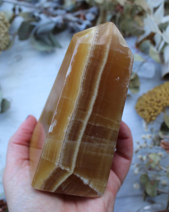 Honey Calcite Point