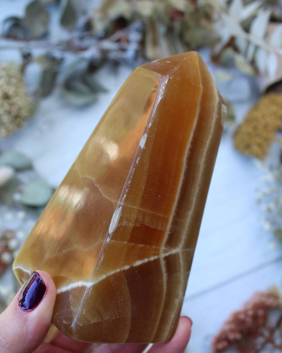 Honey Calcite Point