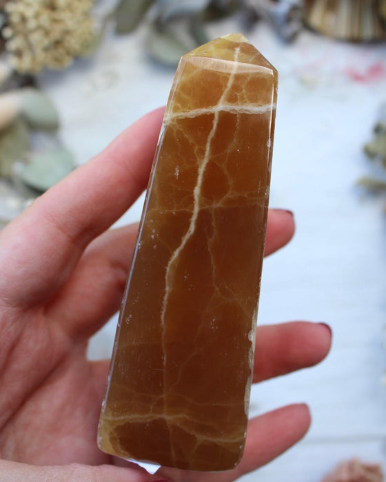 Honey Calcite Point