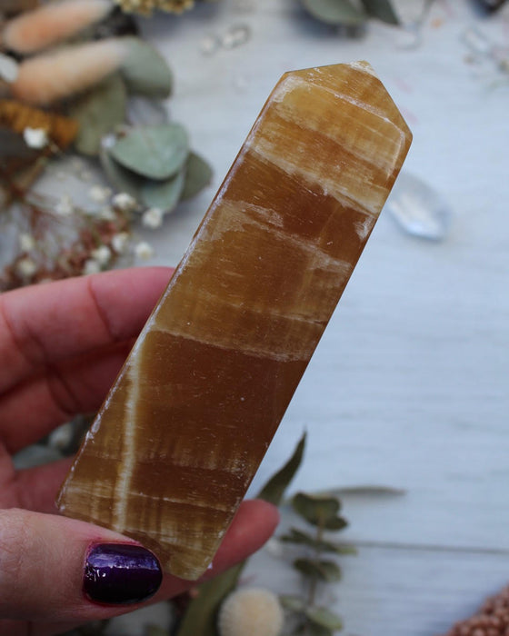 Honey Calcite Point