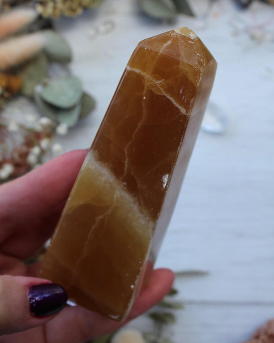 Honey Calcite Point