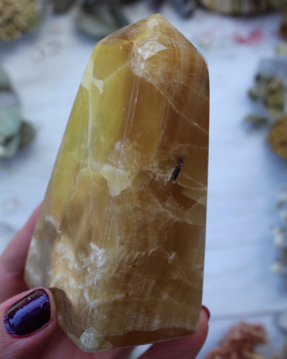 Honey Calcite Point