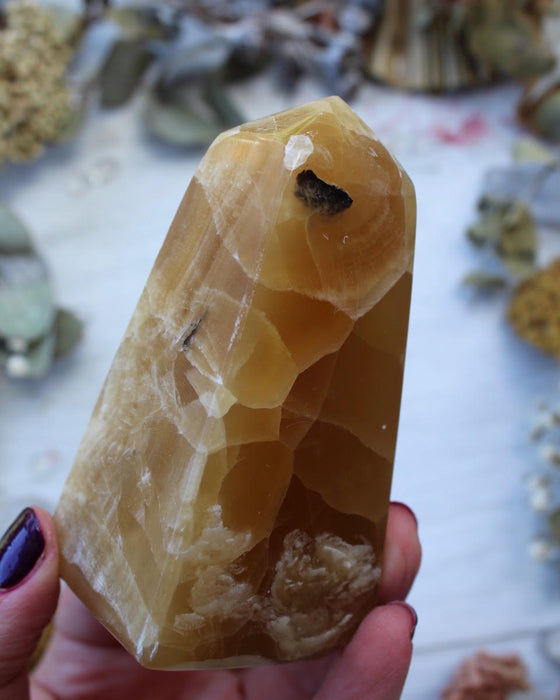 Honey Calcite Point