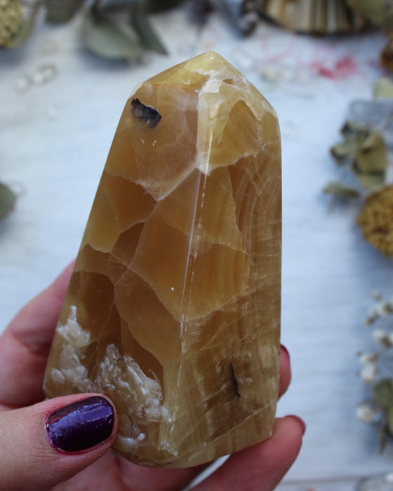 Honey Calcite Point