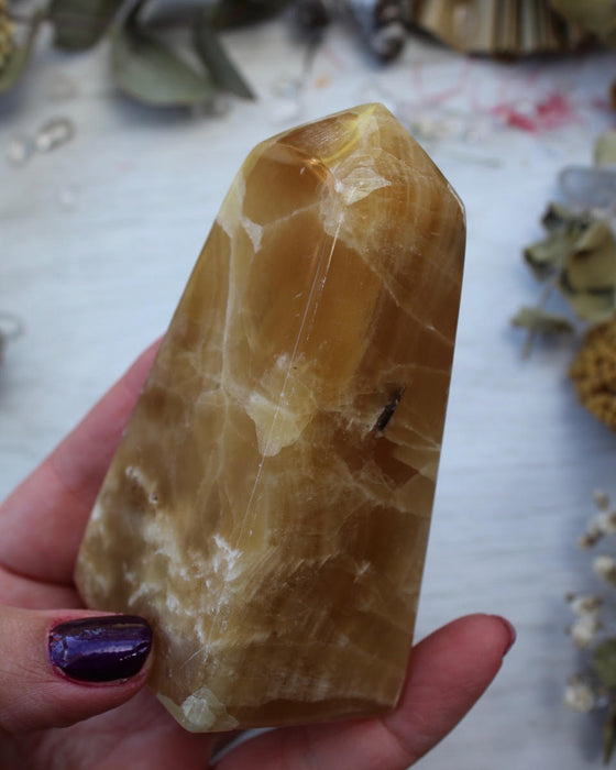 Honey Calcite Point