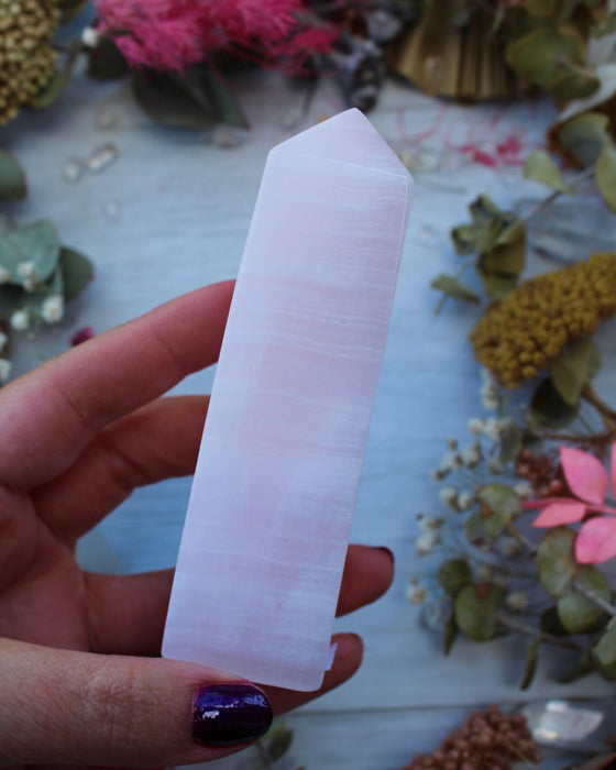 Pink Mangano Calcite Point